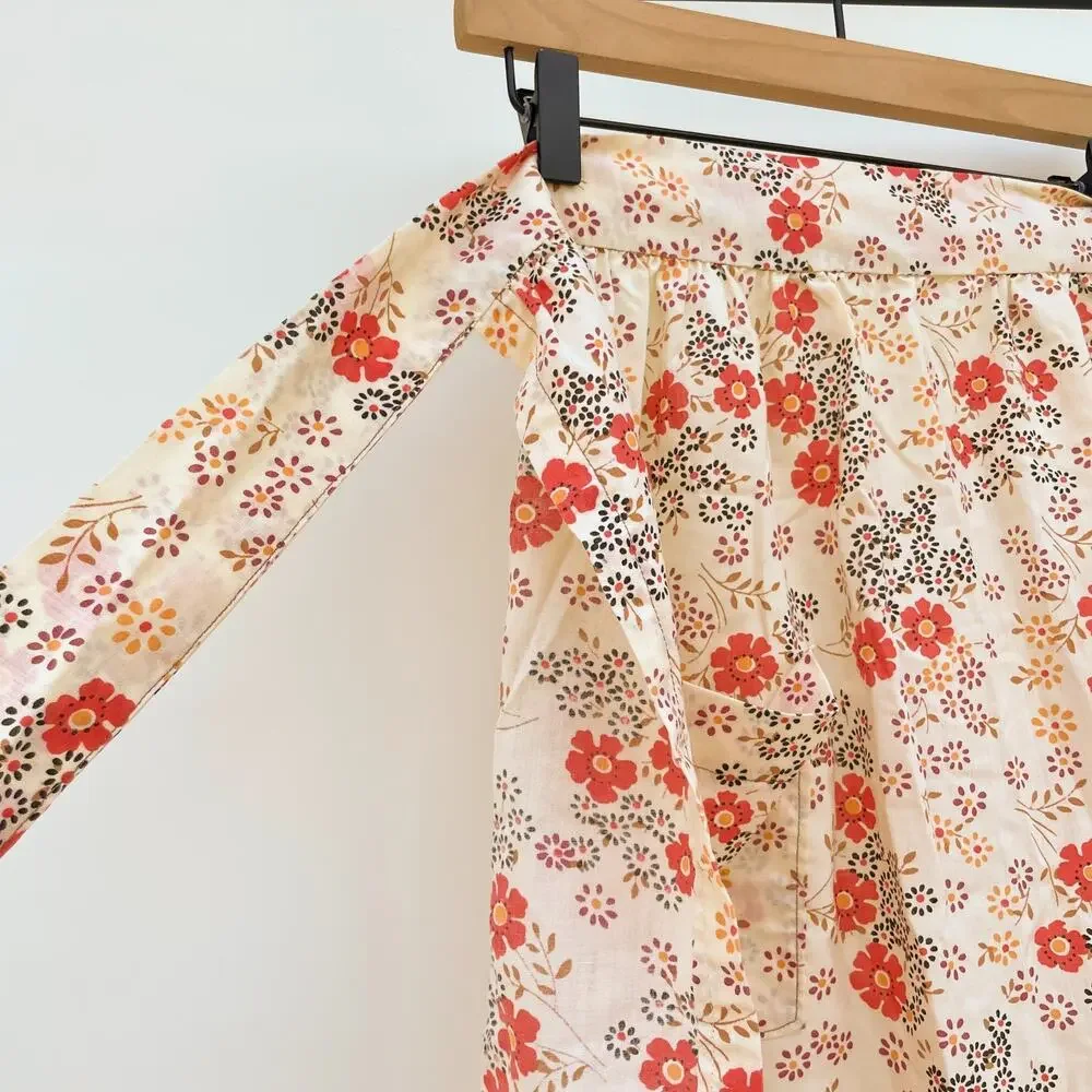 Vintage‎ Handmade Half Apron Floral Country Cottage Kitchen Retro Farmhouse